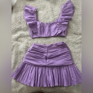 Fresh summer purple lilac skirt set mini skeet set